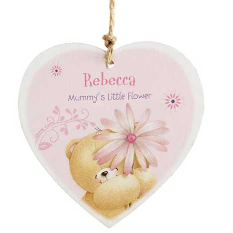 Personalised Forever Friends Big Flower Wooden Heart £10.99